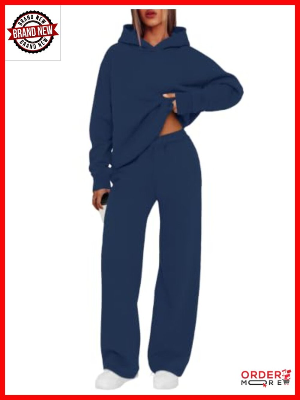 Sampeel Women's 2 Piece Sweatsuit Hoodie and Wide Leg Sweatpants Lounge Set